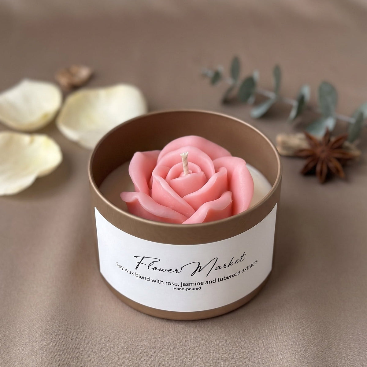Rose Flower Candle in a Jar
