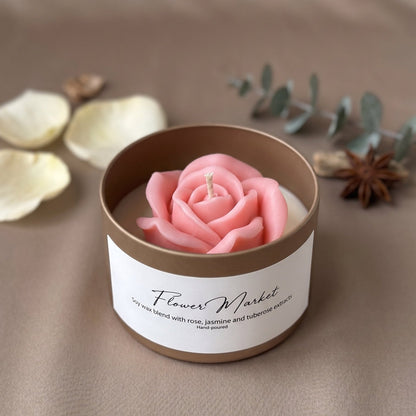 Rose Flower Candle in a Jar