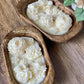 Dough Bowl Candle | Carved Wood Bowl | Floral Candle