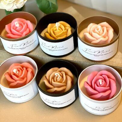 Rose Flower Candle in a Jar